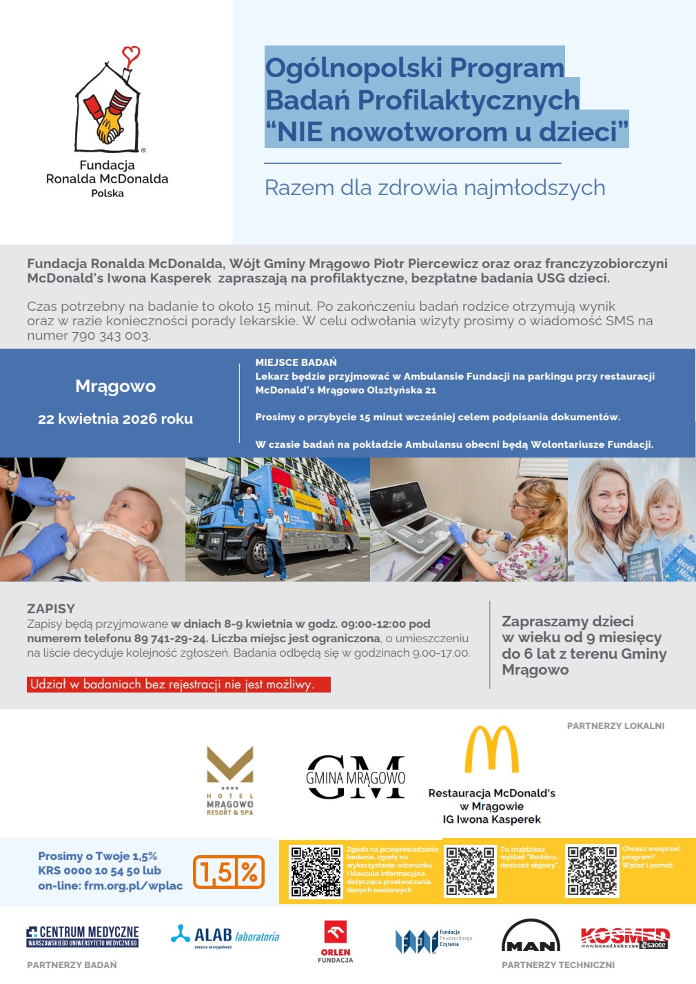 Plakat: Ogólnopolski Program Badań Profilaktycznych
“NIE nowotworom u dzieci”e